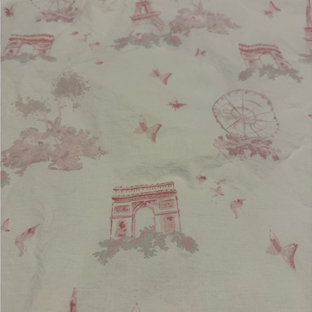 Pottery Barn Kids Monique Lhuillier Paris Toile Organic Crib Sheet
